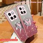 For Xiaomi 14 Plated Gradient Glitter Butterfly Holder TPU Phone Case(Sierra Blue) - 3