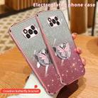 For Xiaomi Poco X3 Plated Gradient Glitter Butterfly Holder TPU Phone Case(Sierra Blue) - 3