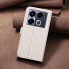 For Infinix Note 40 4G Square Texture Leather Phone Case(Beige) - 3