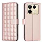 For Infinix Note 40 Pro 5G / 4G Square Texture Leather Phone Case(Rose Gold) - 1