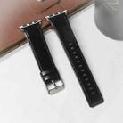 For Apple Watch 5 & 4 44mm / 3 & 2 & 1 42mm Square Tail Retro Crazy Horse Texture Leather Watch Band(Black) - 1