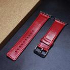 For Apple Watch 5 & 4 44mm / 3 & 2 & 1 42mm Square Tail Retro Crazy Horse Texture Leather Watch Band(Red) - 1