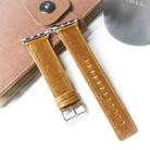For Apple Watch 5 & 4 44mm / 3 & 2 & 1 42mm Square Tail Retro Crazy Horse Texture Leather Watch Band(Light Brown) - 1