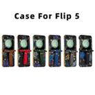 For Samsung Galaxy Z Flip5 VIETAO Integrated Embossed Pattern Full Coverage Phone Case with Wrist Strap(Blue) - 2