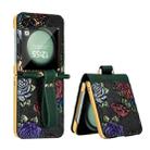 For Samsung Galaxy Z Flip6 VIETAO Integrated Embossed Pattern Full Coverage Phone Case with Wrist Strap(Green) - 1