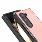 For Samsung Galaxy Z Fold6 Black Frame PU Leather Full Coverage Phone Case(Pink) - 3