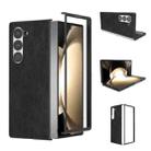 For Samsung Galaxy Z Fold6 Black Frame PU Leather Full Coverage Phone Case(Black) - 1