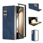 For Samsung Galaxy Z Fold6 Black Frame PU Leather Full Coverage Phone Case(Blue) - 1