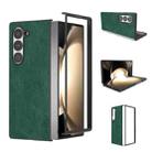 For Samsung Galaxy Z Fold6 Black Frame PU Leather Full Coverage Phone Case(Green) - 1