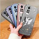 For Redmi Note 11S Plated Gradient Glitter Butterfly Holder TPU Phone Case(Silver) - 2