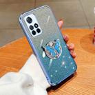 For Redmi Note 11 5G Plated Gradient Glitter Butterfly Holder TPU Phone Case(Sierra Blue) - 1