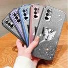 For Redmi Note 10 5G Plated Gradient Glitter Butterfly Holder TPU Phone Case(Silver) - 2