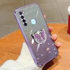 For Redmi Note 8 Plated Gradient Glitter Butterfly Holder TPU Phone Case(Purple) - 1