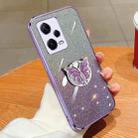 For Redmi Note 12 Pro+ Global Plated Gradient Glitter Butterfly Holder TPU Phone Case(Purple) - 1
