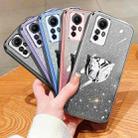 For Redmi Note 12S Plated Gradient Glitter Butterfly Holder TPU Phone Case(Silver) - 2