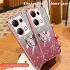 For Redmi Note 13 Pro 4G Plated Gradient Glitter Butterfly Holder TPU Phone Case(Purple) - 3