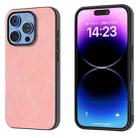 For iPhone 16 Pro Black Frame PU Leather Full Coverage Phone Case(Pink) - 1