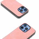 For iPhone 16 Pro Black Frame PU Leather Full Coverage Phone Case(Pink) - 2