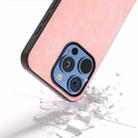 For iPhone 16 Pro Black Frame PU Leather Full Coverage Phone Case(Pink) - 3