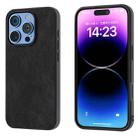 For iPhone 16 Pro Black Frame PU Leather Full Coverage Phone Case(Black) - 1