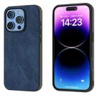 For iPhone 16 Pro Black Frame PU Leather Full Coverage Phone Case(Blue) - 1