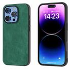 For iPhone 16 Pro Black Frame PU Leather Full Coverage Phone Case(Green) - 1