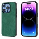 For iPhone 16 Pro Max Black Frame PU Leather Full Coverage Phone Case(Green) - 1