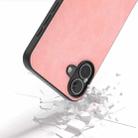 For iPhone 16 Plus Black Frame PU Leather Full Coverage Phone Case(Pink) - 3