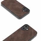 For iPhone 16 Plus Black Frame PU Leather Full Coverage Phone Case(Coffee) - 2