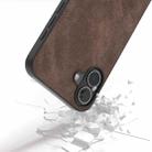 For iPhone 16 Plus Black Frame PU Leather Full Coverage Phone Case(Coffee) - 3