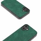 For iPhone 16 Plus Black Frame PU Leather Full Coverage Phone Case(Green) - 2