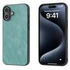 For iPhone 16 Plus Black Frame PU Leather Full Coverage Phone Case(Light Blue) - 1