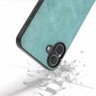 For iPhone 16 Plus Black Frame PU Leather Full Coverage Phone Case(Light Blue) - 3