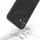 For iPhone 16 Black Frame PU Leather Full Coverage Phone Case(Black) - 3