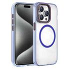 For iPhone 15 Pro Max Crystal TPU Hybrid PC MagSafe Phone Case(Transparent Blue) - 1