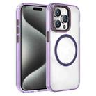 For iPhone 15 Pro Crystal TPU Hybrid PC MagSafe Phone Case(Transparent Purple) - 1