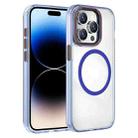 For iPhone 14 Pro Max Crystal TPU Hybrid PC MagSafe Phone Case(Transparent Blue) - 1