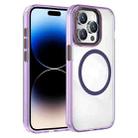 For iPhone 14 Pro Max Crystal TPU Hybrid PC MagSafe Phone Case(Transparent Purple) - 1