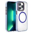 For iPhone 13 Pro Max Crystal TPU Hybrid PC MagSafe Phone Case(Transparent Blue) - 1