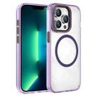 For iPhone 13 Pro Max Crystal TPU Hybrid PC MagSafe Phone Case(Transparent Purple) - 1