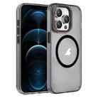 For iPhone 12 Pro Max Crystal TPU Hybrid PC MagSafe Phone Case(Transparent Black) - 1