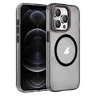 For iPhone 12 Pro Crystal TPU Hybrid PC MagSafe Phone Case(Transparent Black) - 1