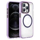 For iPhone 12 Pro Crystal TPU Hybrid PC MagSafe Phone Case(Transparent Purple) - 1