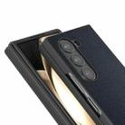 For Samsung Galaxy Z Fold6 ABEEL Black Frame Genuine Leather Elegant Phone Case(Blue) - 3