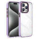 For iPhone 15 Pro Max Crystal TPU Hybrid PC Phone Case(Transparent Purple) - 1