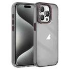 For iPhone 15 Pro Crystal TPU Hybrid PC Phone Case(Transparent Black) - 1