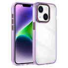 For iPhone 14 Plus Crystal TPU Hybrid PC Phone Case(Transparent Purple) - 1