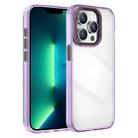 For iPhone 13 Pro Max Crystal TPU Hybrid PC Phone Case(Transparent Purple) - 1