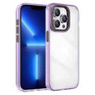 For iPhone 13 Pro Crystal TPU Hybrid PC Phone Case(Transparent Purple) - 1