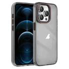 For iPhone 12 Pro Max Crystal TPU Hybrid PC Phone Case(Transparent Black) - 1